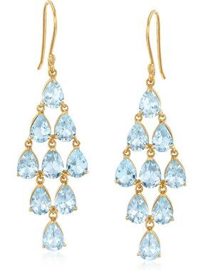 Stunning Gemstone Chandelier Earrings in 18kt Gold Over Sterling Silver